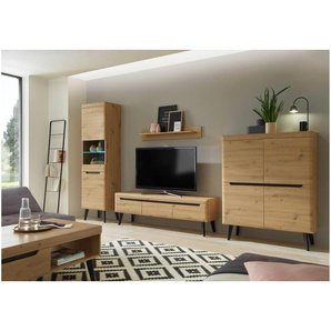 Wohnwand  Tineo ¦ holzfarben ¦ Maße (cm): B: 360 H: 197 T: 40.0