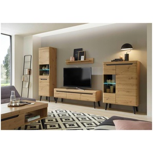 Wohnwand Tineo ¦ holzfarben ¦ Maße (cm): B: 343 H: 197