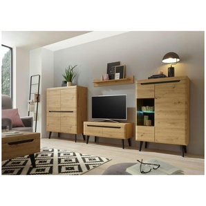 Wohnwand   ¦ holzfarben ¦ Maße (cm): B: 344 H: 170 T: 40.0