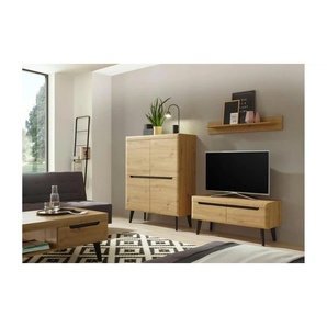 Wohnwand - holzfarben - Materialmix - 234 cm - 170 cm - cm 40,0 | Möbel Kraft