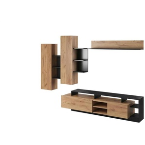 Wohnwand - holzfarben - Materialmix - 260 cm - 171 cm | Möbel Kraft