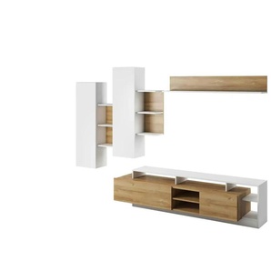 Wohnwand - holzfarben - Materialmix - 260 cm - 171 cm | Möbel Kraft