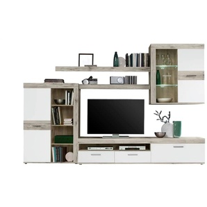 Wohnwand - holzfarben - Materialmix - 300 cm - 201 cm - cm 41,0 | Möbel Kraft