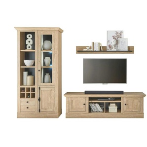 Wohnwand - holzfarben - Materialmix - 309 cm - 214 cm | Möbel Kraft