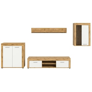 Wohnwand - holzfarben - Materialmix - 330 cm - 169 cm | Möbel Kraft