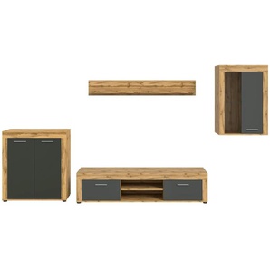 Wohnwand - holzfarben - Materialmix - 330 cm - 169 cm | Möbel Kraft
