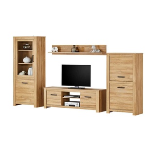 Wohnwand - holzfarben - Materialmix - 334 cm - 185 cm - cm 42,0 | Möbel Kraft