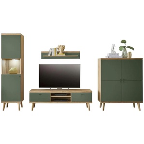 Wohnwand - holzfarben - Materialmix - 337 cm - 197 cm - cm 40,0 | Möbel Kraft