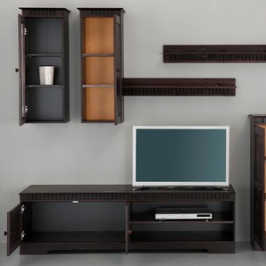 Wohnwand HOME AFFAIRE Kastenmöbel-Sets braun (dunkelbraun) Wohnwände Set aus: 2 Hängeschränken, Lowboard und Kommode