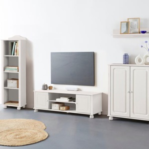 Wohnwand HOME AFFAIRE Mette Kastenmöbel-Sets weiß Holz Wohnwände 1 Midischrank, Bücherregal und Lowboard ohne Wandboard