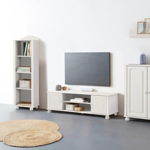 Wohnwand HOME AFFAIRE Mette Kastenmöbel-Sets weiß Holz Wohnwände 1 Midischrank, Bücherregal und Lowboard ohne Wandboard