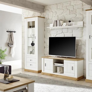 Wohnwand HOME AFFAIRE Orlando Kastenmöbel-Sets weiß (pinie dekor, applikation wotan eiche dekor) Wohnwände
