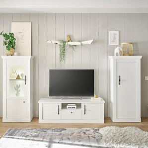 Wohnwand HOME AFFAIRE RAVENNA Kastenmöbel-Sets Gr. B/H/T: 315 cm x 146 cm x 44 cm, weiß (pinie dekor) Wohnwände