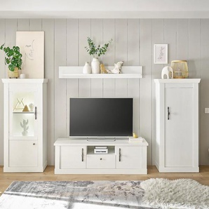 Wohnwand HOME AFFAIRE RAVENNA Kastenmöbel-Sets Gr. B/H/T: 315 cm x 170 cm x 44 cm, weiß (pinie dekor) Wohnwände