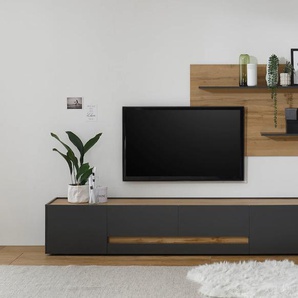 Wohnwand INOSIGN City/Giron Kastenmöbel-Sets Gr. B/H/T: 300 cm x 180 cm x 45 cm, grau (anthrazit) Wohnwände