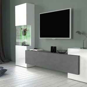 Wohnwand INOSIGN New Incontro Kastenmöbel-Sets weiß (weiß hochglanz, zement, optik matt) Wohnwände