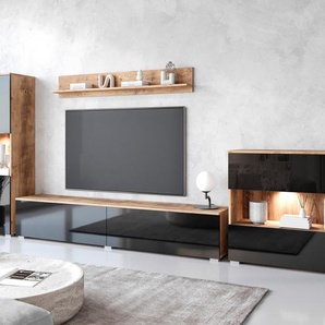Wohnwand INOSIGN Paris Kastenmöbel-Sets schwarz (kastanie, hochglanz) Wohnwände 4-teilig, hängend und stehend Bestseller