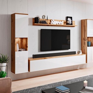 Wohnwand INOSIGN PARIS Kastenmöbel-Sets weiß (eichefarben wotan, weiß) Wohnwände Bestseller