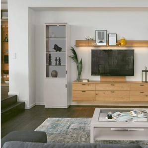 Wohnwand Kira System, grau, Asteiche furniert