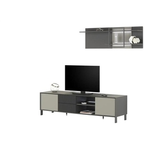 Wohnwand  Light Line 9 ¦ grau ¦ Maße (cm): B: 230 H: 166 T: 50.0