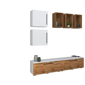 Wohnwand   ¦ mehrfarbig ¦ Maße (cm): B: 190 H: 200