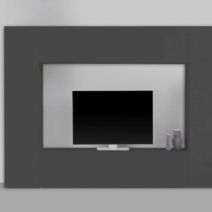 Wohnwand TECNOS Maruska Kastenmöbel-Sets Gr. B/H/T: 260 cm x 180 cm x 30 cm, grau (anthrazit, anthrazit) Wohnwände Front Korpus weiß Hochglanz