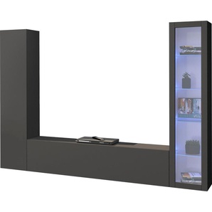 Wohnwand TECNOS Maruska Kastenmöbel-Sets Gr. B/H/T: 260 cm x 180 cm x 30 cm, grau (anthrazit, anthrazit) Wohnwände