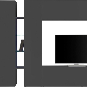 Wohnwand TECNOS Maruska Kastenmöbel-Sets Gr. B/H/T: 280 cm x 180 cm x 30 cm, grau (anthrazit, anthrazit) Wohnwände
