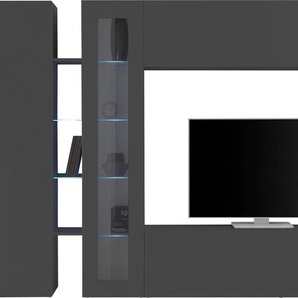 Wohnwand TECNOS Maruska Kastenmöbel-Sets Gr. B/H/T: 280 cm x 180 cm x 30 cm, grau (anthrazit, anthrazit) Wohnwände