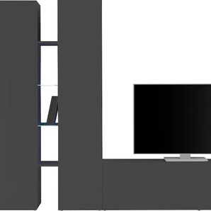 Wohnwand TECNOS Maruska Kastenmöbel-Sets Gr. B/H/T: 280 cm x 180 cm x 30 cm, grau (anthrazit, anthrazit) Wohnwände