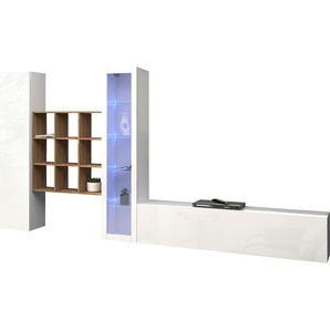 Wohnwand TECNOS Maruska Kastenmöbel-Sets Gr. B/H/T: 350 cm x 180 cm x 30 cm, grau (anthrazit, anthrazit) Wohnwände