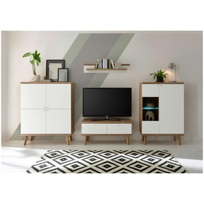 Wohnwand  Lessay ¦ weiß ¦ Maße (cm): B: 324 H: 160 T: 40.0