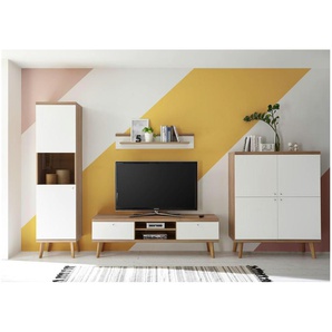 Wohnwand  Lessay ¦ weiß ¦ Maße (cm): B: 337 H: 197 T: 40.0