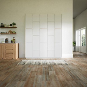 Wohnwand Weiß - Individuelle Designer-Regalwand: Türen in Weiß - Hochwertige Materialien - 195 x 238 x 34 cm, Konfigurator