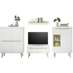 Wohnwand  Malaren ¦ weiß ¦ Maße (cm): B: 344 H: 170 T: 40.0