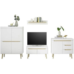 Wohnwand  Malaren ¦ weiß ¦ Maße (cm): B: 344 H: 170 T: 40.0