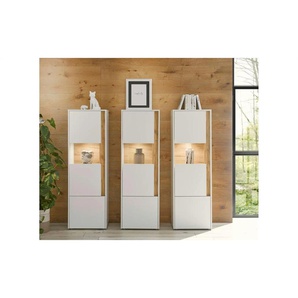 Wohnwand - weiß - Materialmix - 190 cm - 40 cm | Möbel Kraft