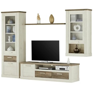 Wohnwand - weiß - Materialmix - 310,5 cm - 212 cm - cm 52,0 | Möbel Kraft