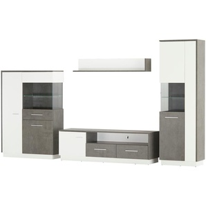 Wohnwand  Zenga ¦ grau ¦ Maße (cm): B: 330 H: 198 T: 44.0