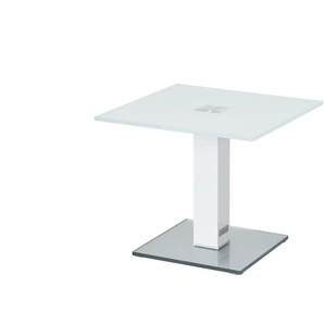 Wohnwert Beistelltisch Quatro - weiß - Materialmix - 50 cm - 43,5 cm | Möbel Kraft