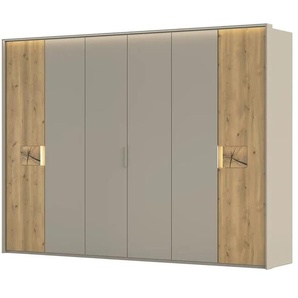 Wohnwert Drehtürenschrank teilmassiv Mercura ¦ beige ¦ Maße (cm): B: 304 H: 225 T: 61.0