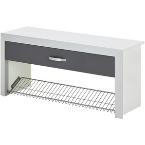 Wohnwert Garderobenbank   Intro - grau - Materialmix - 109 cm - 50 cm - 35 cm | Möbel Kraft