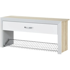 Wohnwert Garderobenbank Intro - weiß - Materialmix - 109 cm - 50 cm - cm 35,0 | Möbel Kraft