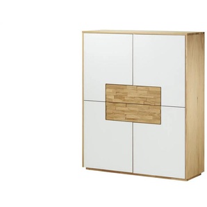 Wohnwert Highboard Kreta - weiß - Materialmix - 125 cm - 150 cm - cm 43,0 | Möbel Kraft