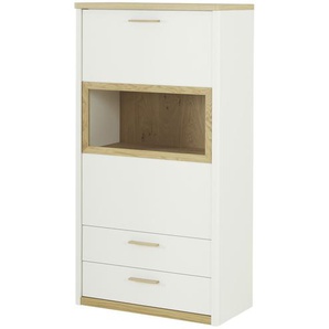 Wohnwert Highboard  Libro Plus ¦ weiß ¦ Maße (cm): B: 76 H: 148 T: 41