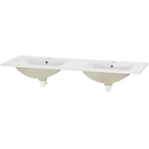 Wohnwert Keramik-Doppelwaschtisch - weiß - Materialmix - 120 cm - 1,8 cm - cm 46,2 | Möbel Kraft