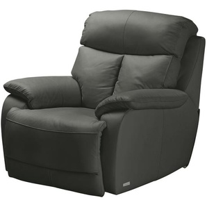 Wohnwert Sessel  aus Echtleder mit manueller Relaxfunktion Ambra ¦ grau ¦ Maße (cm): B: 104 H: 102 T: 102