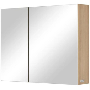Wohnwert Spiegelschrank Capri - weiß - Materialmix - 90 cm - 70 cm - cm 18,0 | Möbel Kraft