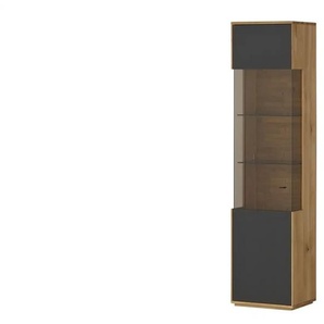 Wohnwert Vitrine  Rhodos ¦ grau ¦ Maße (cm): B: 50 H: 206 T: 40.0