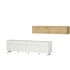 Wohnwert Wohnkombination Media Design - weiß - Materialmix - 363 cm - 145 cm - cm 48,0 | Möbel Kraft
